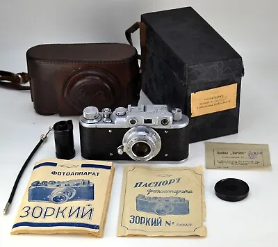 1954 SOVIET USSR  ZORKI 1  Camera + TUBE INDUSTAR-22 Lens F3.5/50mm FULL SET • $199.99