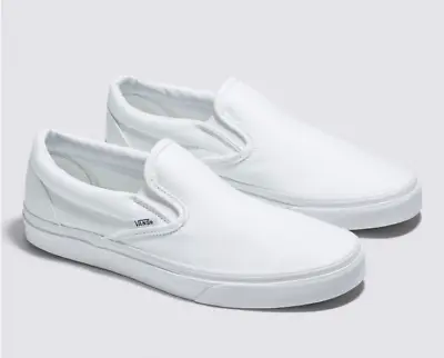 Vans CLASSIC SLIP ON True White UNISEX VN000EYEW00 Skateboard Shoes • $50.95