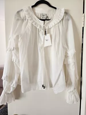 Aje Long Sleeved Blouse/shirt In Ivory Size 10 BNWT RRP $255 • $100