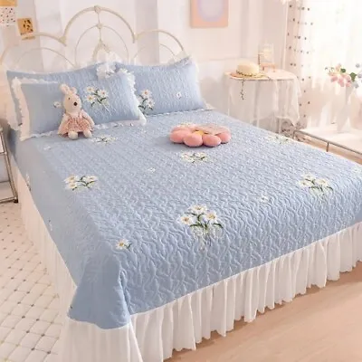 Chiffon Lace Bed Spread Princess Style Bedspread Home Bed Cover Not Pillowcase • £92.08