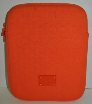 MICHAEL KORS Orange Neoprene 10  IPAD Tablet Sleeve Case Padded Logo Suede Linin • $17.68