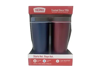 Thermos Brand Travel Tumbler 2Pk 5 Hours Hot 14 Hours Cold Leak Resistant 18oz • $18