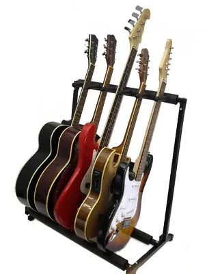 Zenison 5 GUITAR STAND String Instrument Floor Display Rack PADDED Folding • $34.99