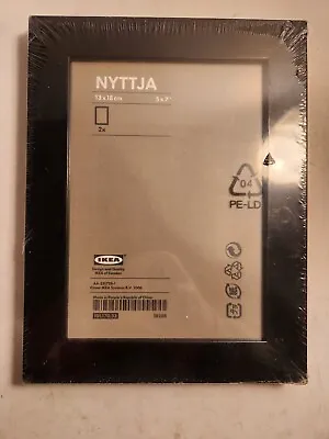 SET OF 2 Ikea NYTTJA Black 4 X 6 Picture Frames New! • £24.66