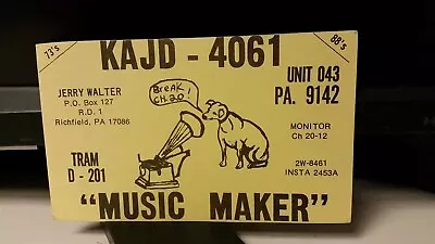 CB Radio QSL Postcard KAJD-4061 Jerry Walter 1970s Richfield Pennsylvania • $9.69