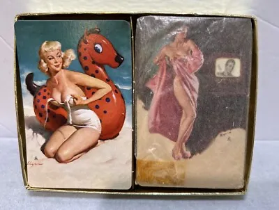 Vtg Gil Elvgren Pinup Playing Cards Brown & Bigelow Tax Revenue Stamp 2 Decks • $65