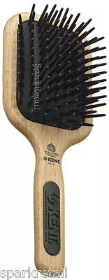 Kent Maxi-Phat Medium Detangle Paddle BRUSH Nylon Ball Tip Wooden Hairbrush PF19 • £10.92