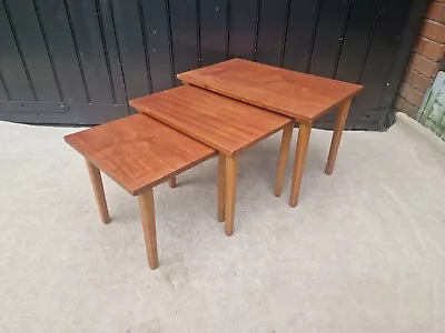 Mid Century Teak Nest Of 3 Tables • £58