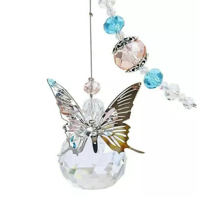 £4.25 • Buy Handmade Butterfly Crystal Ball Rainbow Maker Hanging Suncatcher Home Decors UK.