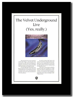 £15.99 • Buy The Velvet Underground - Live MCMXCIII  - Matted Mounted Magazine Artwork
