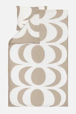 Marimekko  Kaivo Duvet Cover Plus Pillow Case From Finland NWT Beige And White • $120