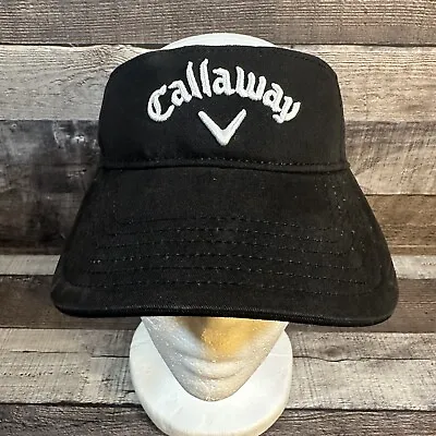 Callaway Hex Black Tour X Hot Odyssey Black Embroidered Adjustable Golf Visor • $14.99