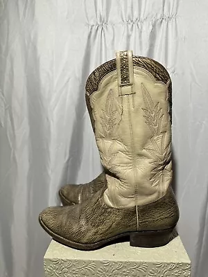 Mens Vintage Gray/tan Shark Skin Cowboy Boots Size 11d Made In Mexico • $120