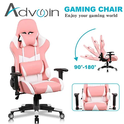$129.90 • Buy Computer Gaming Chair PU Leather Ergonomic Executive Office Racing Recliner Pink