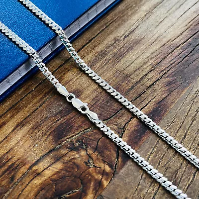 Real Solid 925 Sterling Silver Miami Cuban Mens Boys Chain Bracelet Or Necklace • $15.99