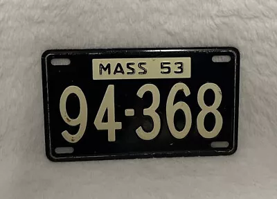 Vintage 1953 Metal Bicycle Mini Massachusetts State License Plate Ma • $9.95