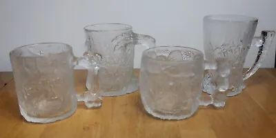 Vintage McDonald's RocDonalds Flintstones Glass Mug/Cups 1993 Set Of 4 • $20