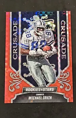 Michael Irvin 2023 Rookies And Stars Red Plaid Prizm Crusade Dallas Cowboys  • $0.99