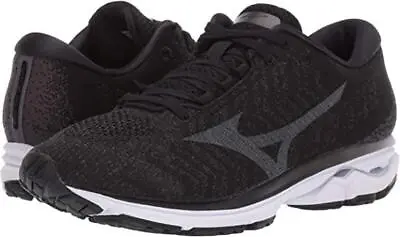 New Womens Mizuno Wave Rider 23 Waveknit 3 Running Shoes Size 8 Black 411122 • $52.49