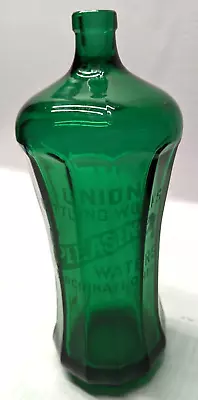 RARE Vintage Emerald Green Union Bottling Works  Pleasing Waters  Seltzer Bottle • $249.99