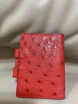 Good Condition Hermes Ostrich Notebook Cover Agenda PM Red • $279