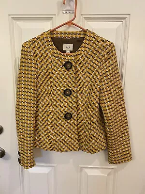 ECI  New York Boucle Houndstooth Blazer Excellent Condition Size Small S • $28.99