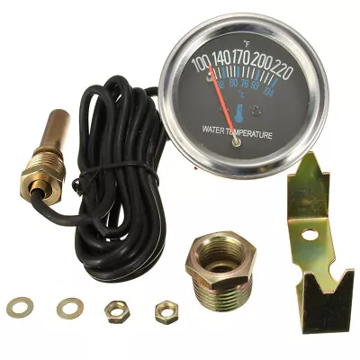 52mm Car Mechanical Water Temperature Temp Meter Gauge 100~220 ℉ 12V  Black Face • $14.99