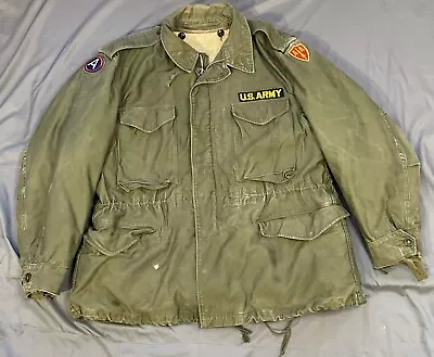 Vintage Army M-1951 Field Jacket Patches Liner Anti Aircraft Size Large Short • $100