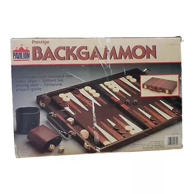 Brown Backgammon Set Case - Cardinal Prestige Vintage - 1987 - COMPLETE  • $20