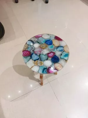 Agate Coffee Table In Mix Semi Precious Stone Arts Mid Century Modern Furniture • $290