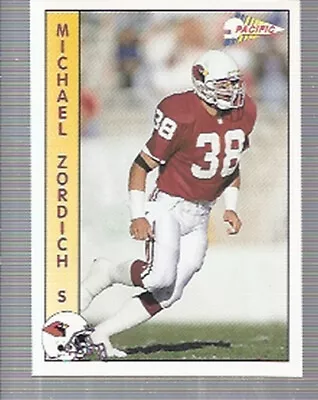 1992 Pacific Football Card #579 Michael Zordich RC • $1.99