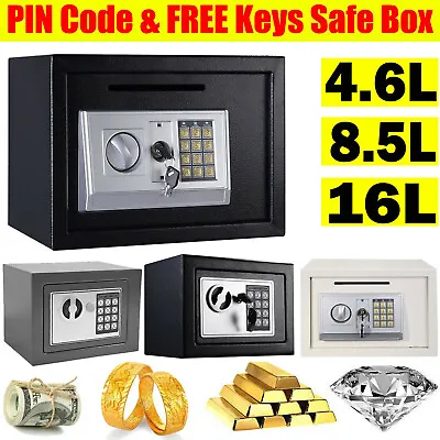 16L Electronic Digital Password Security Safe Money Cash Deposit Lock Box Safety • £21.81