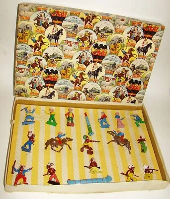 Early Crescent Large Display Set Of Lead  Cowboys & Indians In Original Box • £33