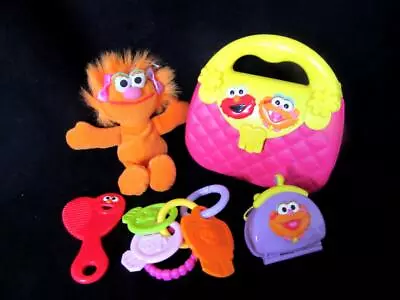 Sesame Street Zoe & Elmo 1990 *My First Purse* Accessories & 1997 9  Plush Toy • $26.99