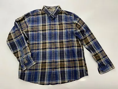 Eddie Bauer Button Down Flannel Shirt Classic Long Sleeve Plaid Mens T2XL Tall • $18