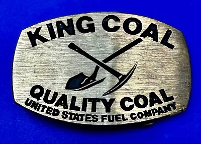 King Coal Quality Coal United States Fuel Brass VTG Belt Buckle By Dynabuckle • $24.99