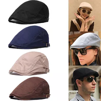 Solid Gatsby Cap Men's Ivy Hat Golf Driving Winter Warm Sun Flat Cabbie Newsboy • $5.96