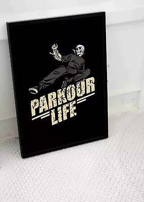 Parkour Jumper Skull Poster Art Extreme Sport Free Running Size A3 A4 • £8.95