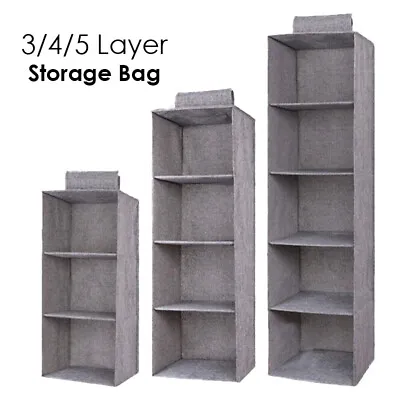 3/4/5 Au Layer Hanging Organiser Clothes Storage Wardrobe Garment Shelves Shoe • $11.99