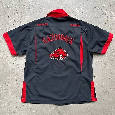 Vintage 70s Arkansas Razorback Bowling Shirt Hers • $55