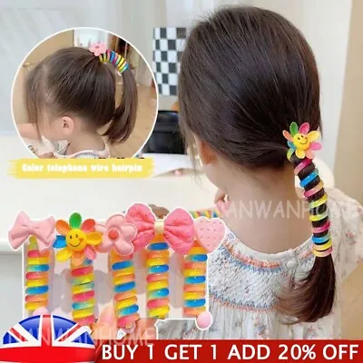 £3.47 • Buy Girls Kids Telephone Wire Line Ponytail Holder Rubber Band Elastic Hair Band DIY