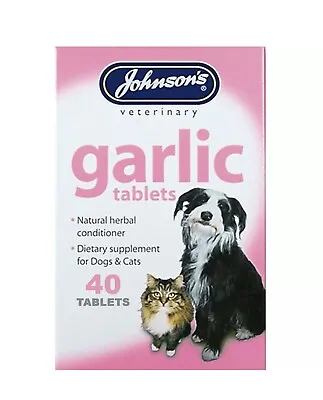 Johnsons Garlic Tablets For Dogs & Cats A Natural Herb Remedy For Fleas & Worms. • £4.59