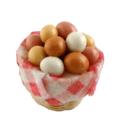 Dolls House Miniature 1:12 Scale Kitchen Country Store Accessory Basket Of Eggs • £2.60