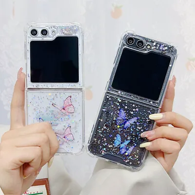 $6.99 • Buy Glitter Butterfly Clear Bumper Soft Case Cover For Samsung Z Flip5 Flip4 Flip3