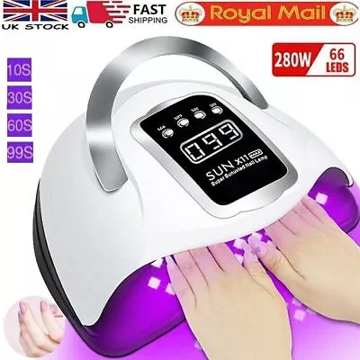 280W Nail Lamp LED UV Tool  Polish Dryer Gel Acrylic Curing Lights • £9.58