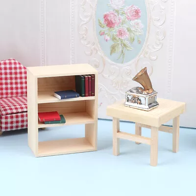 1:12 Dollhouse Miniature Table Bookshelf Storage Cabinet Furniture Model Dec WIN • $8.24