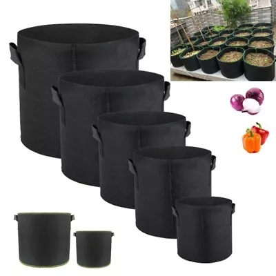 10-Pack Round Plant Pots Grow Bags Thickened Nonwoven Fabric 2/3/5/7/10 Gallon • $14.56