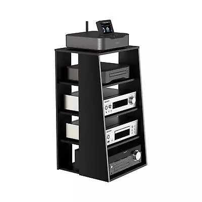 Media Storage Cabinet Audio Video Media Stand Cabinet With 4 Shelves Modern... • $136.03