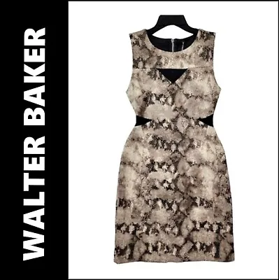 W118 By Walter Baker Brown Dress Size Medium Women Sleeveless Sheath Animal • $27.75