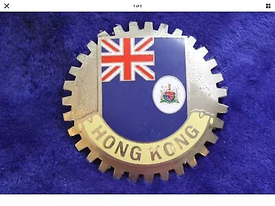 Vintage Hong Kong Grille Badge Plate Topper Accessory Sign Bumper • $28